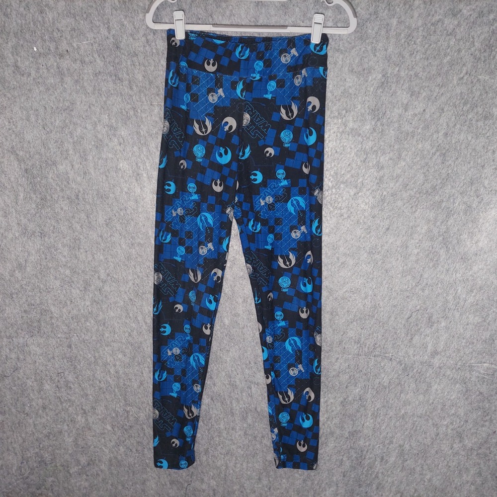 Star Wars Women Rebel Alliance Leggings S Blue Black Geek Chic Checkered Print